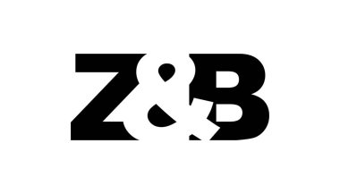 ZB logosu cesur bir şekilde tasarlandı. Siyah beyaz kimlik sembolü. Modern tipografi simgesi. Şirket marka ikonu. En küçük iş şablonu.