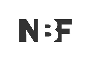 NBF logo tasarımı. İlk harf N B F koyu yazı tipi. Teknolojik girişimler, danışmanlık, kurumsal markalaşma için. Yaratıcı şirket adı, manşet başlıkları tipografi kimliği, moda logoti tipi. Vektör illüstrasyonu.