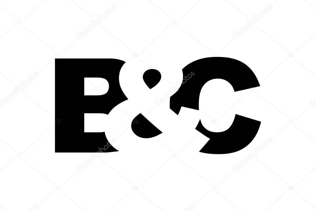 BC logo design in bold style. Black white identity symbol. Modern typography emblem. Corporate branding icon. Minimal business template.