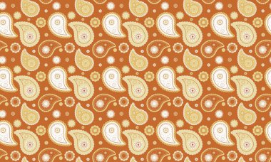 Ayrıntılı karmaşıklık, miras giysileri. Doğu kabilesi retro paisley 'de. Vektör numunesinde gömlek rengi. Batı tarzı gibi ruhani bir festival..