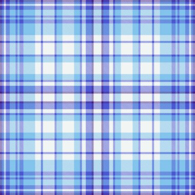 Klasik mavi tartan deseni. Arka plan, giyim ve web projeleri için uygun sakin bir tekstil tasarımı. Geleneği ve zamansız tarzı çağrıştırır.