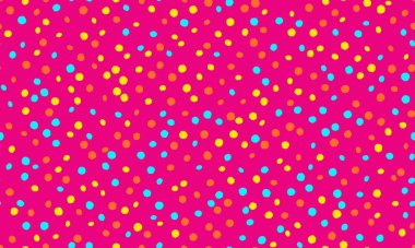Parlak pembe, sarı, turuncu ve mavi renkli, dağınık, elle çizilmiş konfeti desenleri. Şenlikli arka planlar, eğlenceli tasarımlar ya da herhangi bir projeye renk katmak için mükemmel..