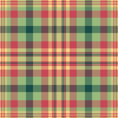 Klasik ekose desenli, kırmızı, yeşil ve sarı renkli. Sıcak, rahat tekstil arka plan, moda ya da şenlik tasarımları için mükemmel. Çok yönlü ve zamansız.
