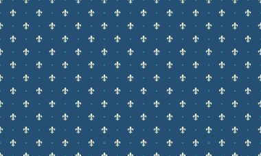 Tekrarlayan fleurdelis desenli zarif bir lacivert arka plan. Web sitesi geçmişi, kırtasiye malzemeleri, tekstil tasarımları ve daha fazlası için mükemmel..