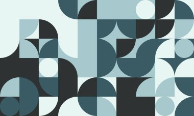 Deniz mavisi ve gri şekilli soyut geometrik arkaplan. Modern orta çağ tarzı tasarım, web sitesi afişleri, sosyal medya veya baskı projeleri için idealdir. Dengeyi, uyumu ve yaratıcı enerjiyi temsil eder..