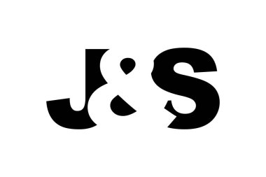 JS logo tasarımı cesur bir şekilde. Siyah beyaz kimlik sembolü. Modern tipografi simgesi. Şirket marka ikonu. En küçük iş şablonu.