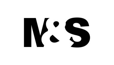 MS logosu cesur bir şekilde tasarlandı. Siyah beyaz kimlik sembolü. Modern tipografi simgesi. Şirket marka ikonu. En küçük iş şablonu.