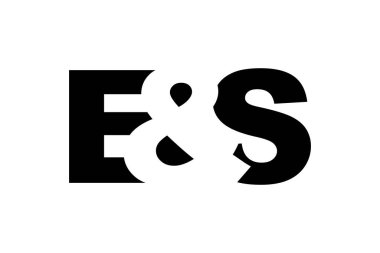 ES logosu cesur bir şekilde tasarlandı. Siyah beyaz kimlik sembolü. Modern tipografi simgesi. Şirket marka ikonu. En küçük iş şablonu.
