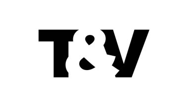 Televizyon logosu tasarımı cesurca. Siyah beyaz kimlik sembolü. Modern tipografi simgesi. Şirket marka ikonu. En küçük iş şablonu.