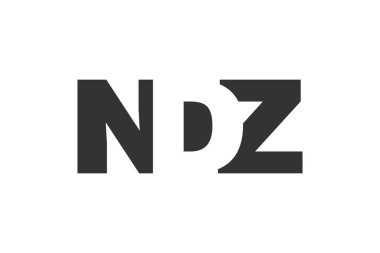 NDZ logo tasarımı. Teknoloji girişimleri, danışmanlık, kurumsal markalaşma için ilk harf N D Z kalın yazı tipi. Yaratıcı şirket adı, manşet başlıkları tipografi kimliği, moda logoti tipi. Vektör illüstrasyonu.