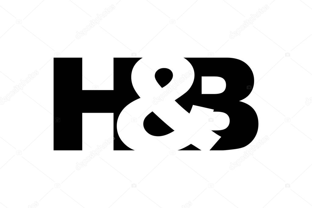 HB logo design in bold style. Black white identity symbol. Modern typography emblem. Corporate branding icon. Minimal business template.