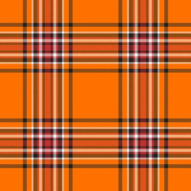Canlı, pürüzsüz turuncu, beyaz ve koyu çizgili ekose desenli. Klasik dokuma dokusu, arka plan, tekstil ve şenlik tasarımları için ideal. Çok yönlü ve göz alıcı..