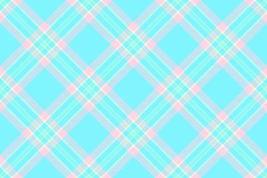 Pastel ekose desenli turkuaz, pembe ve sarı, açılı. Özgeçmiş, giyim ve yaratıcı projeler için çok yönlü tekstil tasarımı yumuşak, renkli bir dokunuş gerektirir..