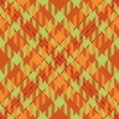 Sıcak, sonbahar ekose desenli, turuncu ve zeytin yeşili. Klasik tekstil tasarımı, arka planlar, kumaşlar ve mevsimlik projeler için mükemmel. Konfor biçimini çağırır.