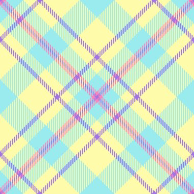 Pastel ekose desenli ve kesişen çizgiler. Modern, renkli tekstil tasarımı. Arkaplan, kumaş ya da bahar temalı projeler için mükemmel.