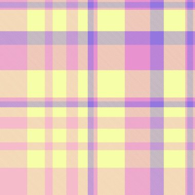 Pastel ekose desenli pembe, sarı ve lavanta renkli. Soyut damalı tasarım, arka plan, tekstil ve yaratıcı projeler için uygun. Yumuşak, çok yönlü doku.