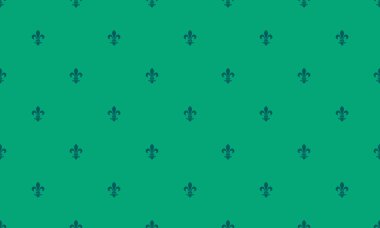 Tekrarlayan fleurdelis desenli zarif bir deniz mavisi arka planı. Davetiyeler, web sitesi afişleri veya tekstil tasarımları için mükemmel.