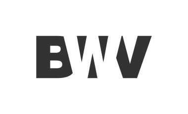BWV logo tasarımı. İlk harf B W V kalın yazı tipi teknoloji girişimleri, danışmanlık, kurumsal markalaşma. Yaratıcı şirket adı, manşet başlıkları tipografi kimliği, moda logoti tipi. Vektör illüstrasyonu.