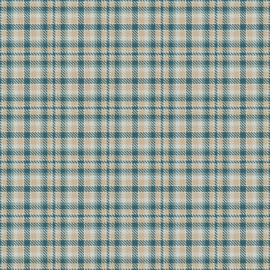 Klasik ekose desenli. Tarafsız bej ve mavi renkte kusursuz bir çek tasarımı. Tekstil baskıları, arka planlar veya klasik tasarımlar için ideal.