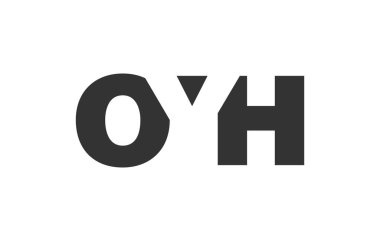OYH logo tasarımı. Teknoloji girişimleri, danışmanlık, kurumsal markalaşma için ilk harf O H kalın yazı tipi. Yaratıcı şirket adı, manşet başlıkları tipografi kimliği, moda logoti tipi. Vektör illüstrasyonu.