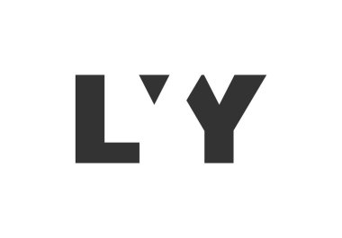 LYY logo tasarımı. İlk harf L Y kalın yazı tipi teknoloji girişimleri, danışmanlık, kurumsal markalaşma. Yaratıcı şirket adı, manşet başlıkları tipografi kimliği, moda logoti tipi. Vektör illüstrasyonu.
