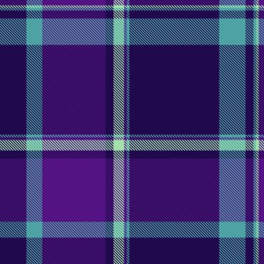 Klasik cazibeli canlı ekose desenli. Mor ve deniz mavisi renklerinde kusursuz tekstil tasarımı. Özgeçmiş, giyim ve dijital yaratım için ideal. Doku zengin.