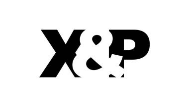 XP logosu cesur bir şekilde tasarlandı. Siyah beyaz kimlik sembolü. Modern tipografi simgesi. Şirket marka ikonu. En küçük iş şablonu.