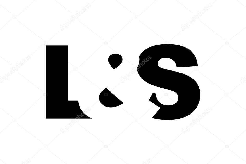 LS logo design in bold style. Black white identity symbol. Modern typography emblem. Corporate branding icon. Minimal business template.