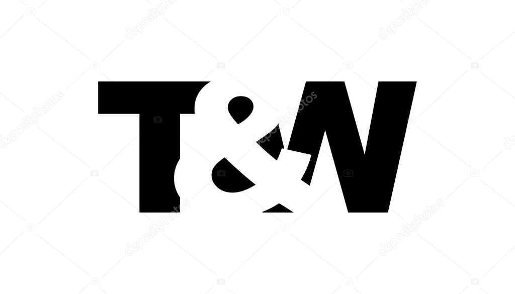 TW logo design in bold style. Black white identity symbol. Modern typography emblem. Corporate branding icon. Minimal business template.