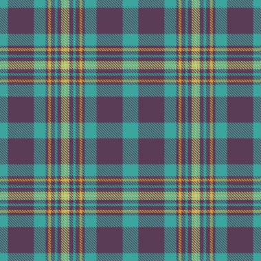 Klasik ekose desen. Düz tartan tekstil tasarımı, deniz mavisi, altın, mor. Özgeçmiş, moda ya da grafik tasarımı için çok yönlü. Doku görsel ilgi ekliyor.