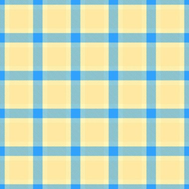 Klasik ekose desen. Açık sarı ve mavi dikişsiz kareli tasarım. Arkaplan, tekstil, kumaş veya tasarımlar için kullanılabilir.