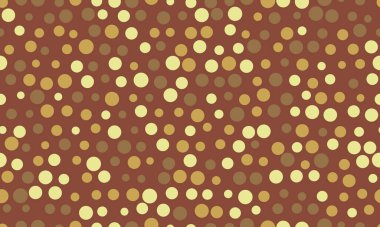 Dağınık halkaların, zengin kahverengi bir zemin üzerinde sıcak altın ve bej tonlarıyla soyut bir şenlik arka planı. Kutlama tasarımları, web sitesi afişleri veya tekstil baskıları için mükemmel.
