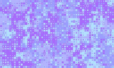 Soyut pastel mor ve mavi kare pikselli mozaik desen. Web sitesi geçmişi, dijital sanat, sunumlar veya tekstil tasarımları için mükemmel.