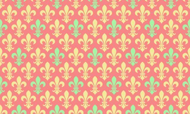 Zarif pastel fleurdelis deseni. Arkaplan, tekstil ya da web sitesi tasarımları için mükemmel.