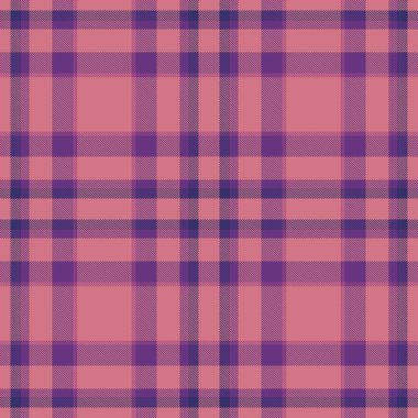 Pembe ve mor tonlarda klasik ekose desen. Tasarım, moda veya tatil projeleri için çok yönlü bir arka plan. Kusursuz, dokuma dokusu görsel ilgi yaratır..