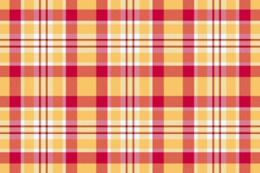 Ilık ekose desenli sarı, kırmızı ve beyaz. Özgeçmiş, tekstil, moda ve ev dekorasyonu için çok yönlü tasarım. Konfor, sonbahar ve geleneği çağrıştırıyor..