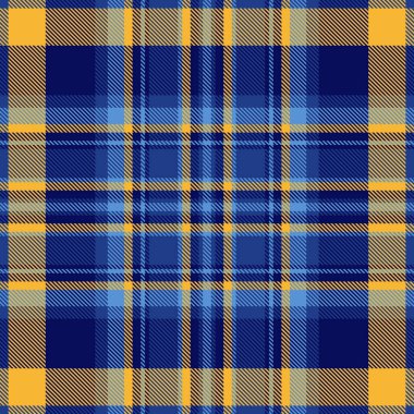 Koyu mavi ve altın renkli klasik tartan deseni. Çok yönlü ve zamansız bir tasarım. Tekstil, geçmiş ve biraz gelenek gerektiren yaratıcı projeler için mükemmel..