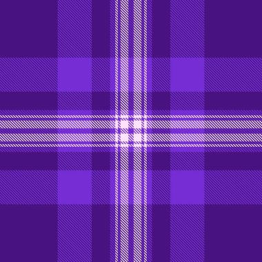 Mor ekose desenli şık. Beyaz çizgili klasik tartan tasarımı. Tekstil, moda veya geçmiş projeleri, gelenek ve stil aktarımı için ideal.