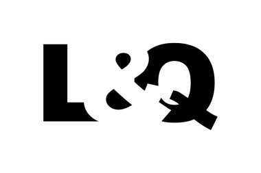 LQ logosu cesur bir şekilde tasarlandı. Siyah beyaz kimlik sembolü. Modern tipografi simgesi. Şirket marka ikonu. En küçük iş şablonu.