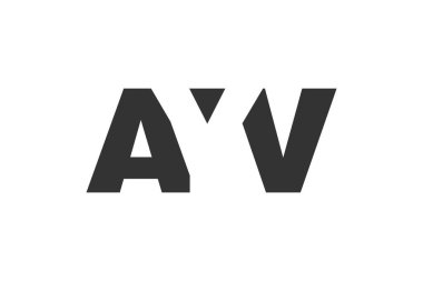 AYV logo tasarımı. İlk harf A Y V kalın yazı tipi teknoloji girişimleri, danışmanlık, kurumsal markalaşma. Yaratıcı şirket adı, manşet başlıkları tipografi kimliği, moda logoti tipi. Vektör illüstrasyonu.