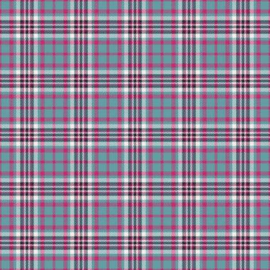 Canlı ekose desenli. Kalın deniz mavisi, fuşya, beyaz ve siyah tekstil tasarımı. Klasik, renkli bir dokunuşa ihtiyaç duyan arka plan, giysi ve modern tasarımlar için mükemmel..