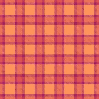 Turuncu ve erikli sıcak tartan deseni. Geçmişe, modaya ya da dekoratif projelere uygun zamansız tekstil tasarımı. Samimi ve çok yönlü doku.