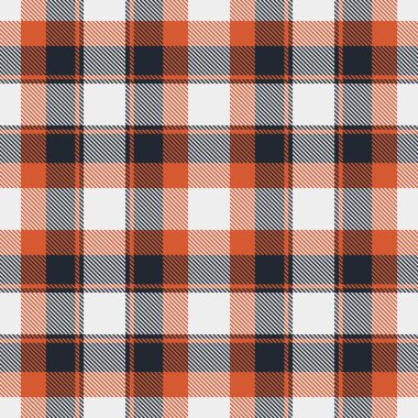 Klasik ekose desenli turuncu, koyu mavi ve beyaz. Tekstil tasarımı, geçmiş ve düşme temalı yaratıcı projeler için mükemmel. Çok yönlü ve göz alıcı..
