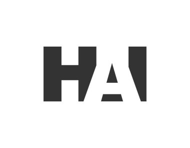 HAI logo tasarımı. İlk harf H A I kalın yazı tipi teknoloji girişimleri, danışmanlık, kurumsal markalaşma. Yaratıcı şirket adı, manşet başlıkları tipografi kimliği, moda logoti tipi. Vektör illüstrasyonu.