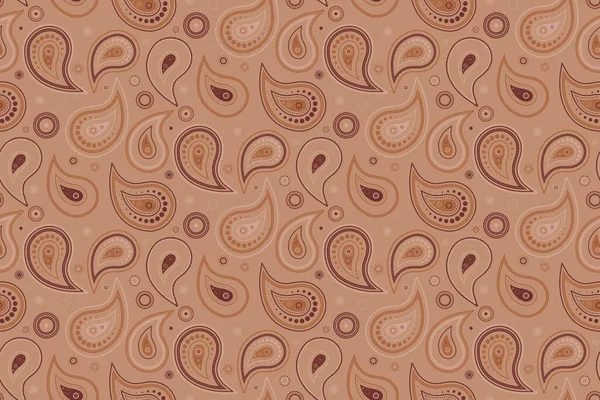 Paisley tasarım modelini çizdi. Döşeme ve halı fikri. Eski moda renklerle resim çizmek. Salatalık yazı kadar harika bir madalyon..