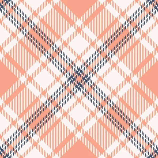 Klasik ekose desen. Şeftalili, lacivert ve kremalı Tartan tekstil tasarımı. Kumaş tasarımı, geçmiş ve moda baskıları için ideal. Zamansız, çok yönlü bir doku..