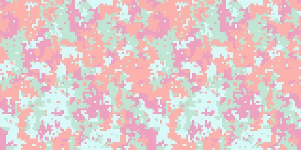 Soyut Pastel Piksel Kamuflaj deseni. Yumuşak pembe, şeftali ve nane yeşili eşsiz, eğlenceli bir dijital kamuflaj tasarımı yaratır. Moda, tekstil, web sitesi geçmişi ve daha fazlası için ideal.