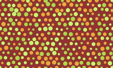 Koyu bir kestane rengi arka planda renkli yeşil ve yanmış turuncu daireler içeren hareketli ve soyut bir arka plan. Neşeli tasarımlar, web siteleri ya da kutlama projeleri için mükemmel..