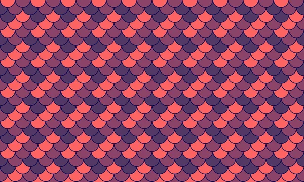 Soyut geometrik dikişsiz desen. Canlı mercan ve derin mor balık pulu tasarımı. Tekstil baskıları, web sitesi geçmişleri veya dekoratif öğeler için ideal.