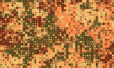 Toprak tonlarının soyut sonbahar mozaiği. Web sitesi geçmişi, tekstil tasarımı ya da sıcaklık ve düşüş hissi yaratmak için mükemmel. Pikselleştirilmiş doku modern, dijital bir his sunuyor..